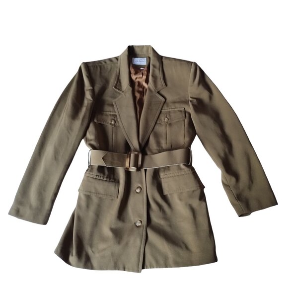 louben Jackets & Blazers - Louben Women's Olive Green Utilitarian Coat | Size US 10